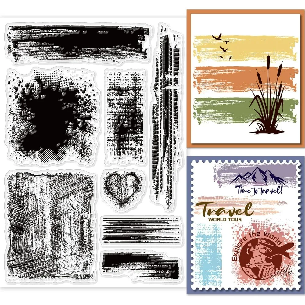 Rubber Date Stamp - Timbres transparents de fond de tache,