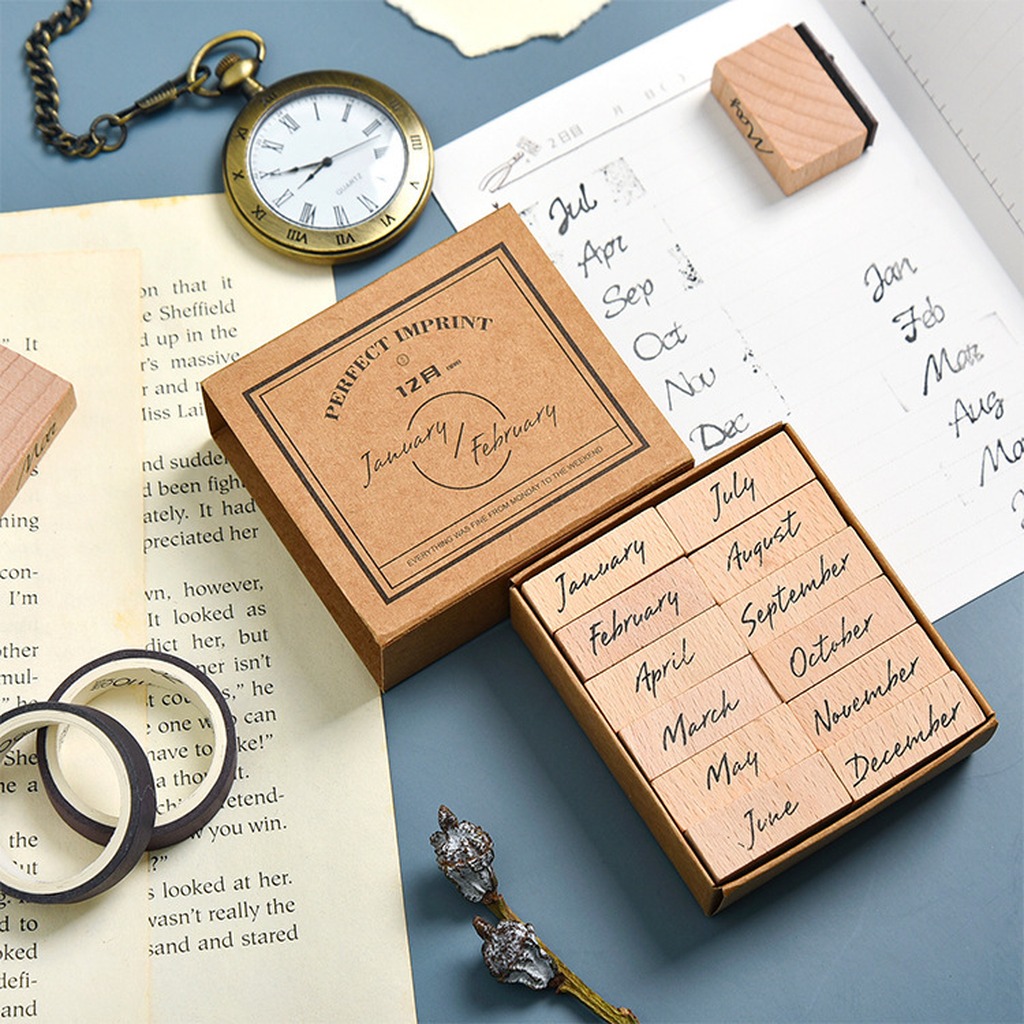 Tampon en caoutchouc en bois n - Rubber Date Stamp avis et prix